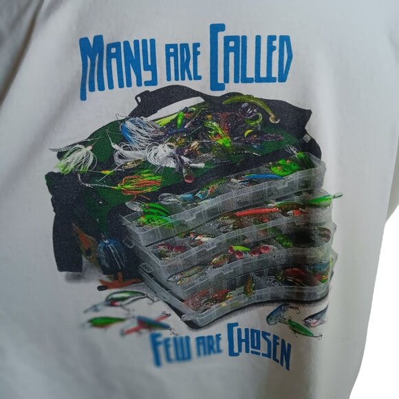 Vintage T-shirt XL Columbia Sportswear Fishing Tackle Box Distress Trash Mexico - Picture 4 of 5